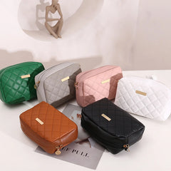 Plaid Women's Shoulder Bag Leather Messenger Bag