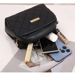 Plaid Women's Shoulder Bag Leather Messenger Bag