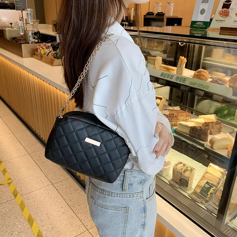 Plaid Women's Shoulder Bag Leather Messenger Bag