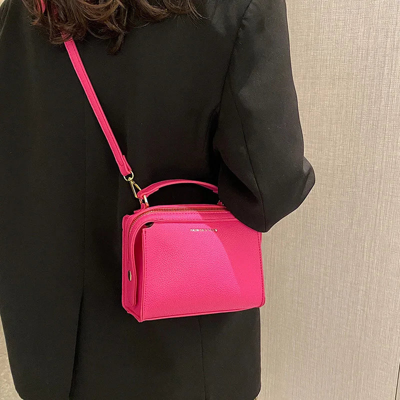 Green PU Leather Handbag Shoulder Crossbody Bags Small Totes
