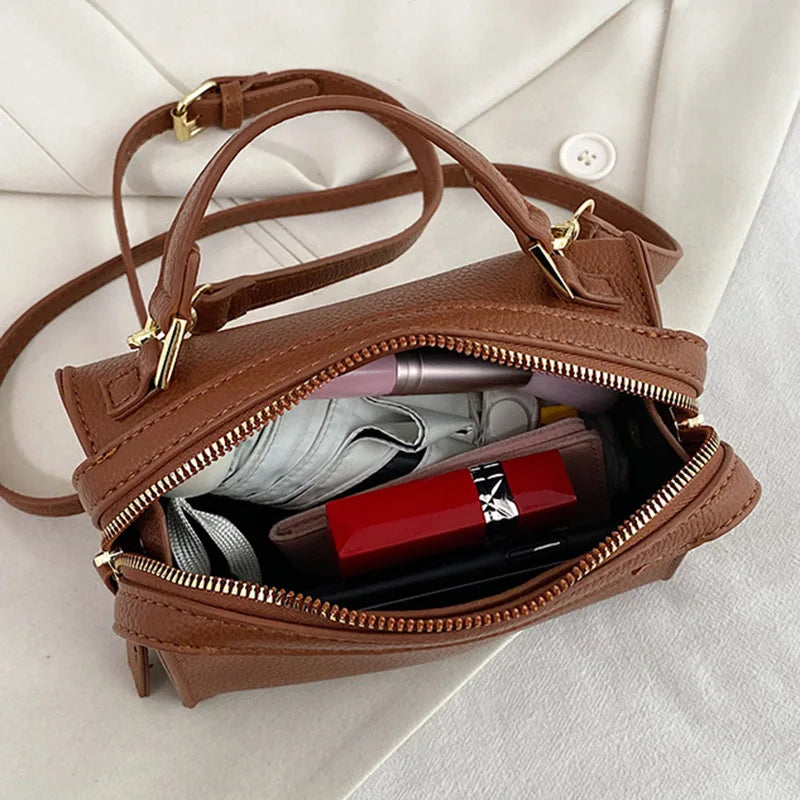 Green PU Leather Handbag Shoulder Crossbody Bags Small Totes