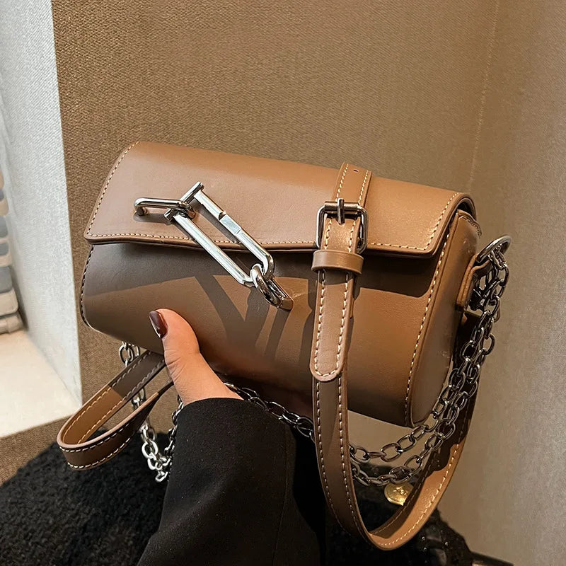Lock Women's Shoulder Bag High Pu Leather Messenger Bag