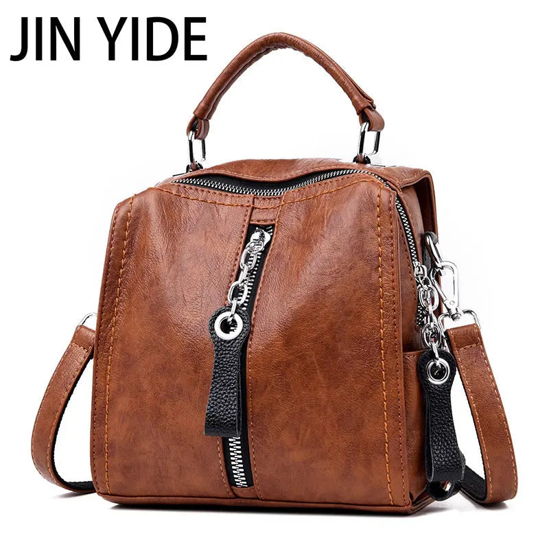 Vintage Cow Leather Handbags Tassel Crossbody Shoulder Bag Boston Hand Bags
