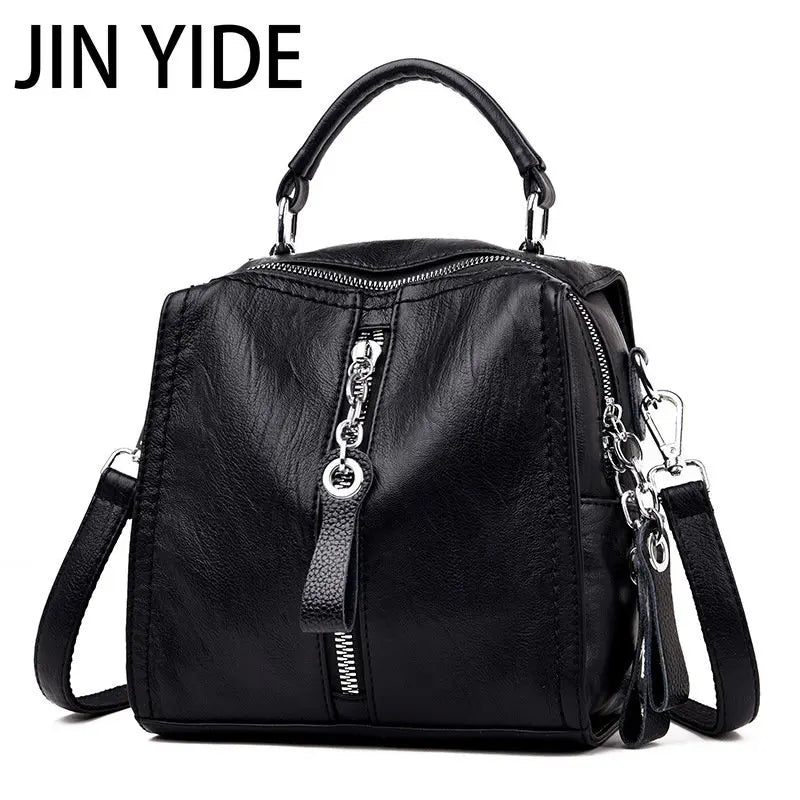 Vintage Cow Leather Handbags Tassel Crossbody Shoulder Bag Boston Hand Bags