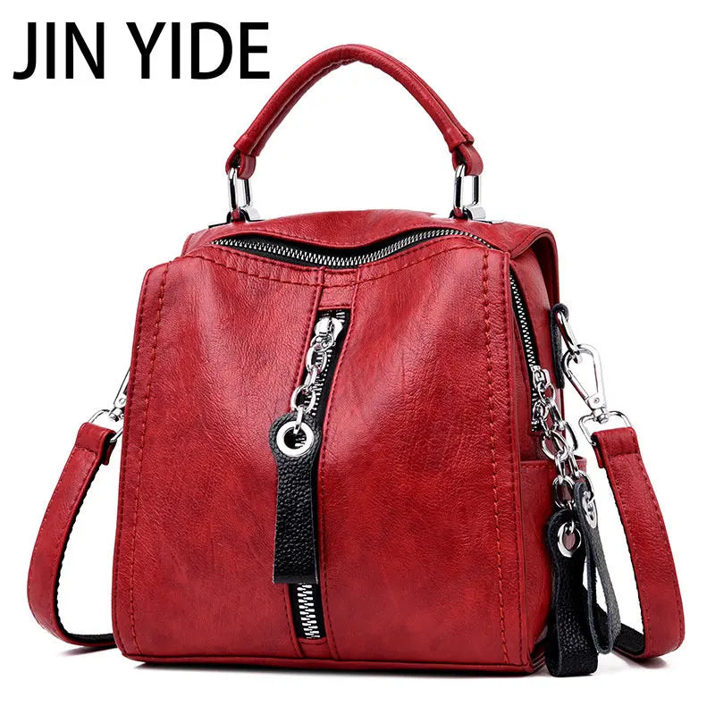 Vintage Cow Leather Handbags Tassel Crossbody Shoulder Bag Boston Hand Bags