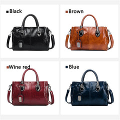 Vintage Oil Wax Leather Handbags Women Bags Ladies Hand Bags