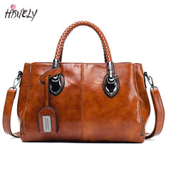 Vintage Oil Wax Leather Handbags Women Bags Ladies Hand Bags