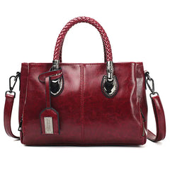 Vintage Oil Wax Leather Handbags Women Bags Ladies Hand Bags