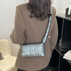 Winter Down Cotton Shoulder Bag Soft Nylon Crossbody Bags For Women