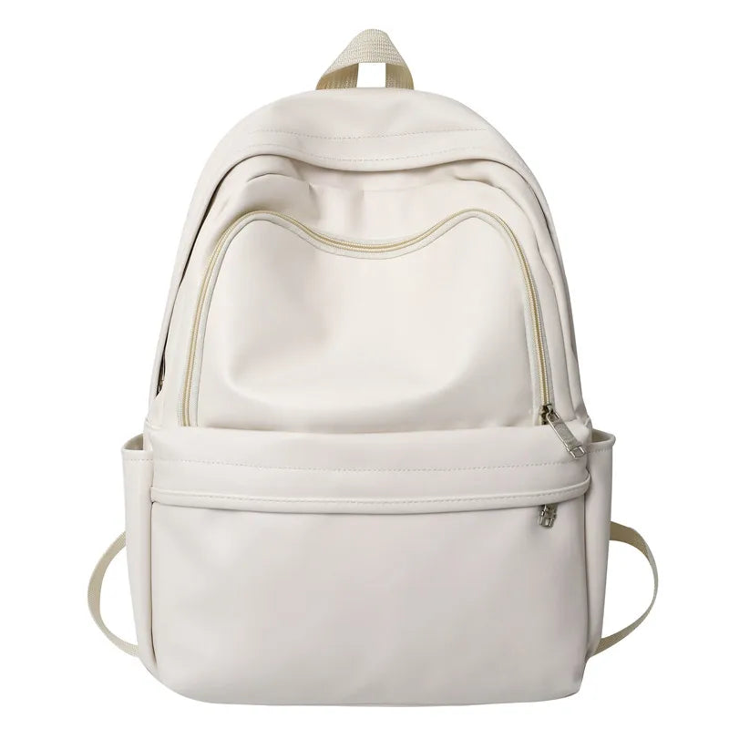 Leather Rucksack Women's School Backpack Travel Bagpacks