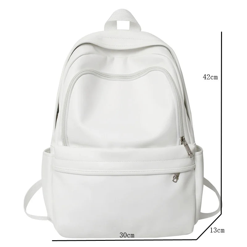 Leather Rucksack Women's School Backpack Travel Bagpacks