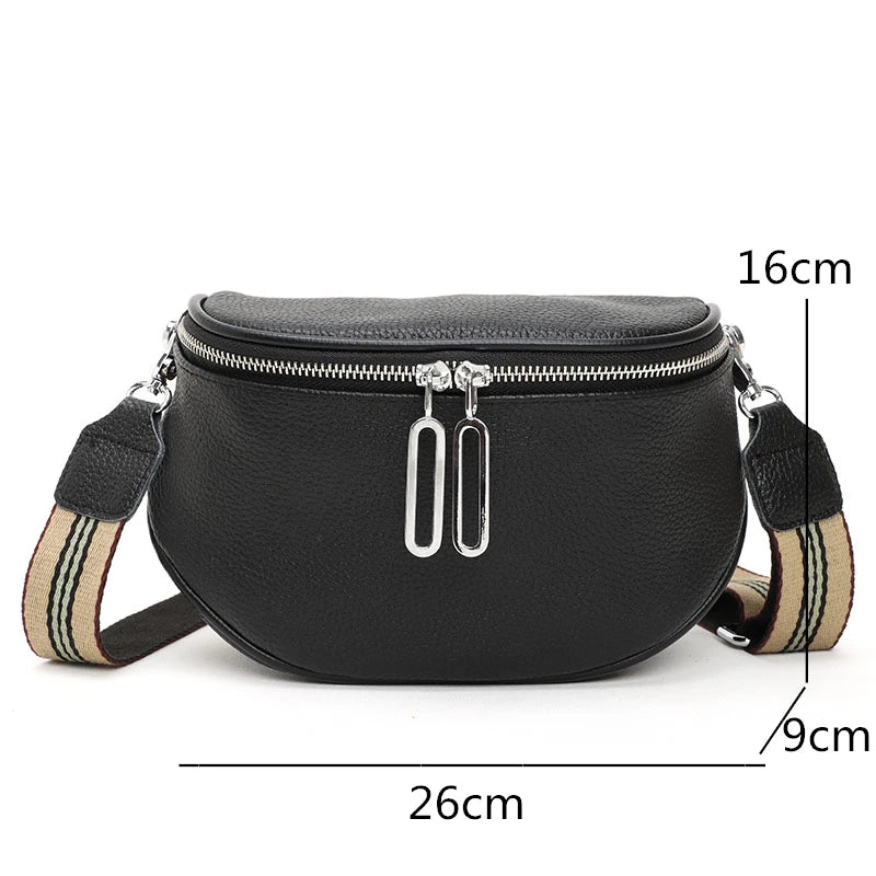 Leather Saddle Bag High Cowhide Handbag Female Crossbody Shoulder Bag