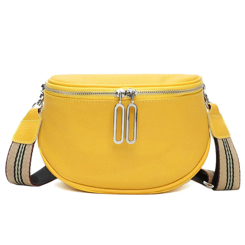 Leather Saddle Bag High Cowhide Handbag Female Crossbody Shoulder Bag