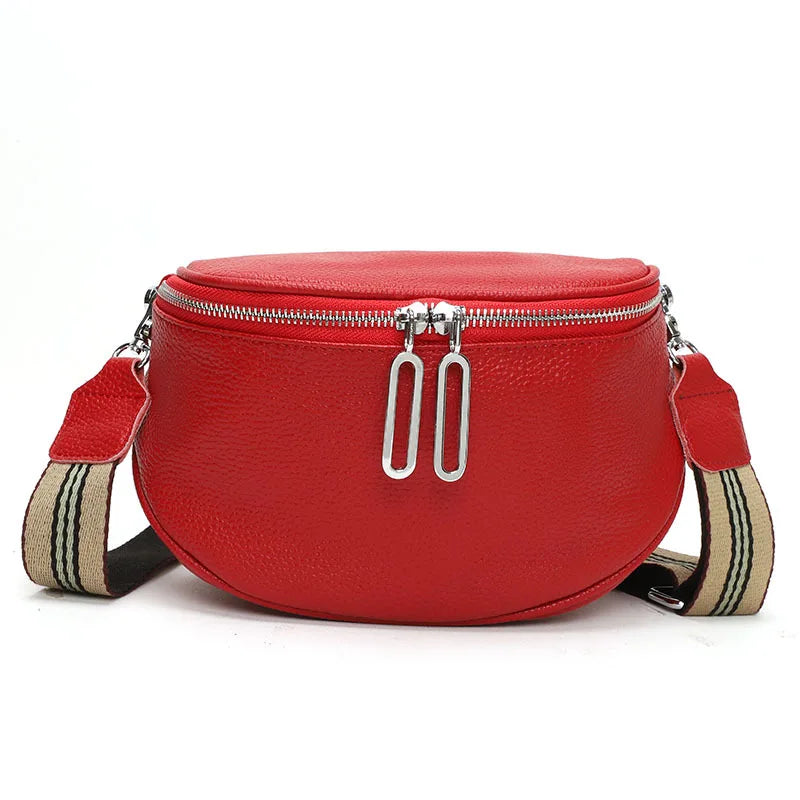Leather Saddle Bag High Cowhide Handbag Female Crossbody Shoulder Bag