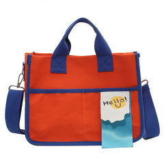 Women Letters Print Cotton Shoulder Bag Canvas Shopping Eco Handbag Tote