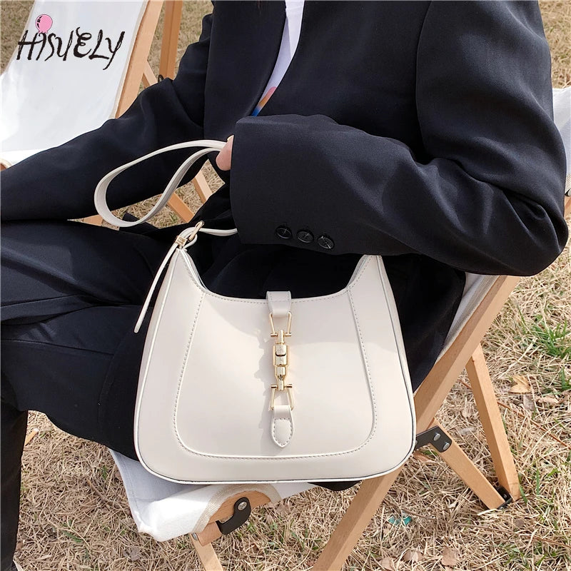 Women Leather Shoulder Bag with 2 Belts, Fashionable Purses