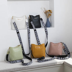 Crocodile Pu Leather Messenger Bag for Women Crossbody Shoulder Handbag