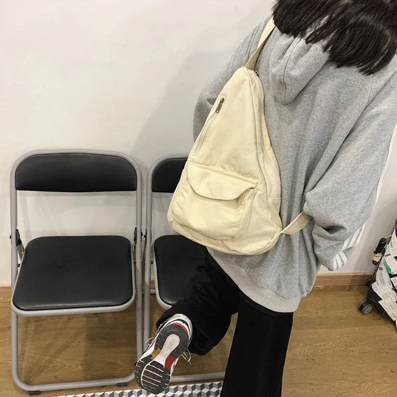 Canvas Crossbody Female Bag Chest Bag for Ladies