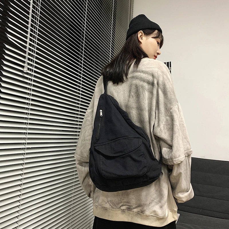 Canvas Crossbody Female Bag Chest Bag for Ladies
