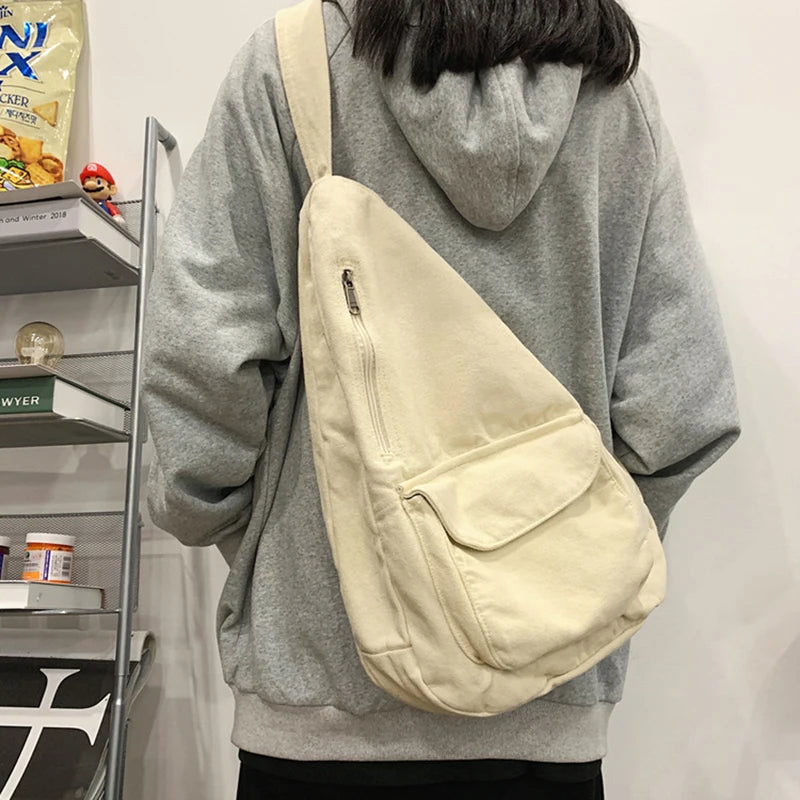 Canvas Crossbody Female Bag Chest Bag for Ladies