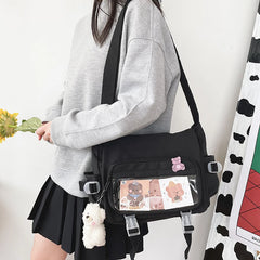 Women's Messenger Style Backpack College Student School Bags