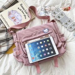 Women's Messenger Style Backpack College Student School Bags