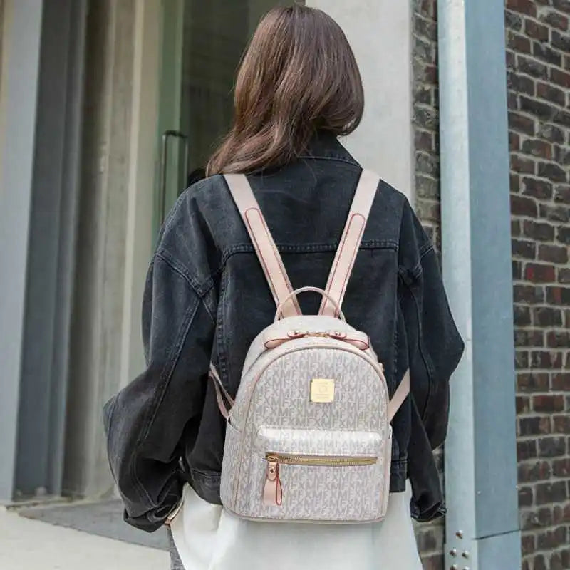 Women's Classic Backpack Letters Shoulder Crossbody Bag Large Capacity