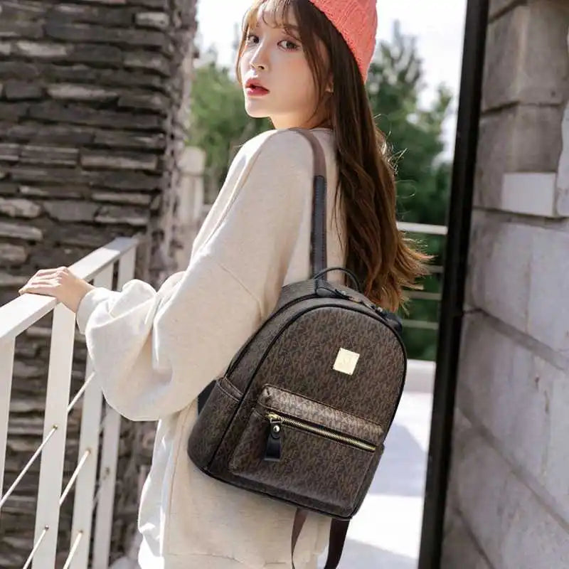 Women's Classic Backpack Letters Shoulder Crossbody Bag Large Capacity