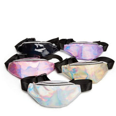 Pink Laser Holographic Waist Bag for Women Fanny Pack