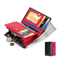 Men's Short RFID Leather Wallet - 4 Color Options
