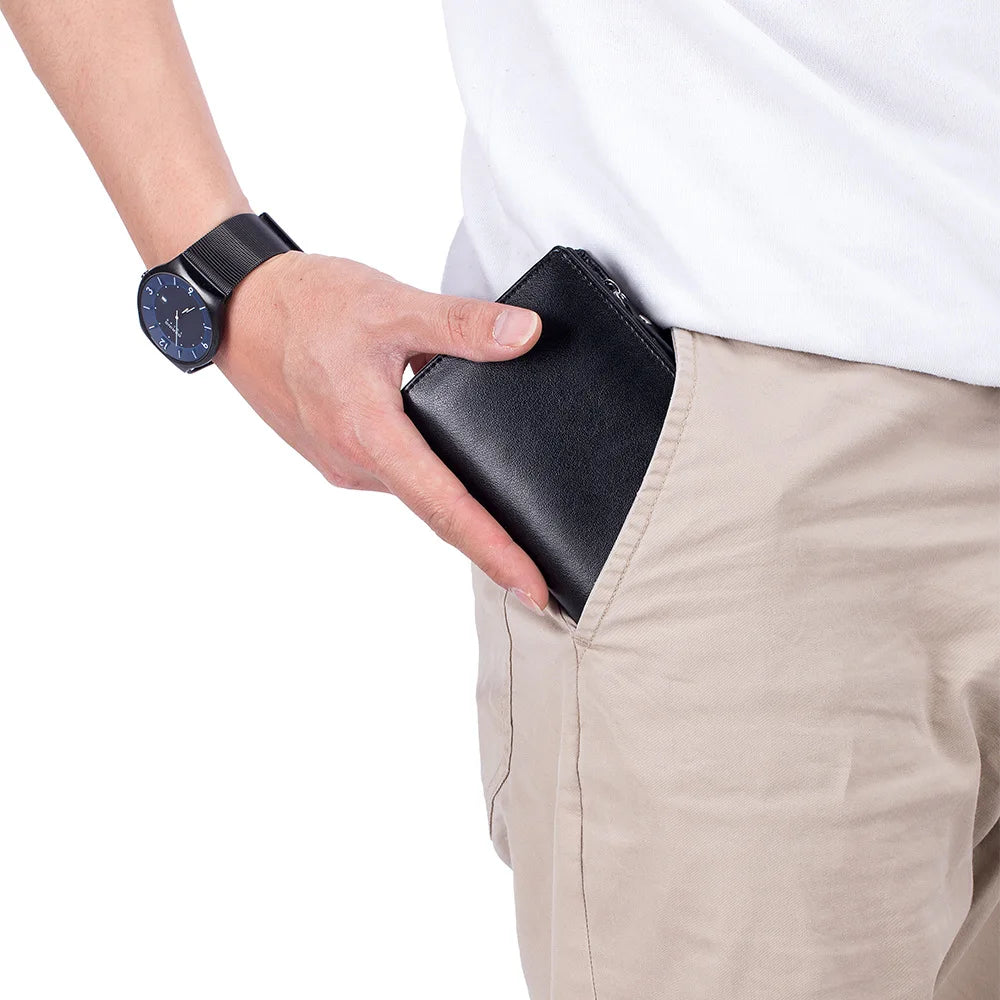 Men's Short RFID Leather Wallet - 4 Color Options