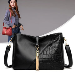 Women's Shoulder Bag Soft Leather Tassel Handbag