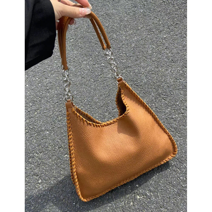Large-Capacity Retro Women's Underarm Chain Shoulder Tote Bag