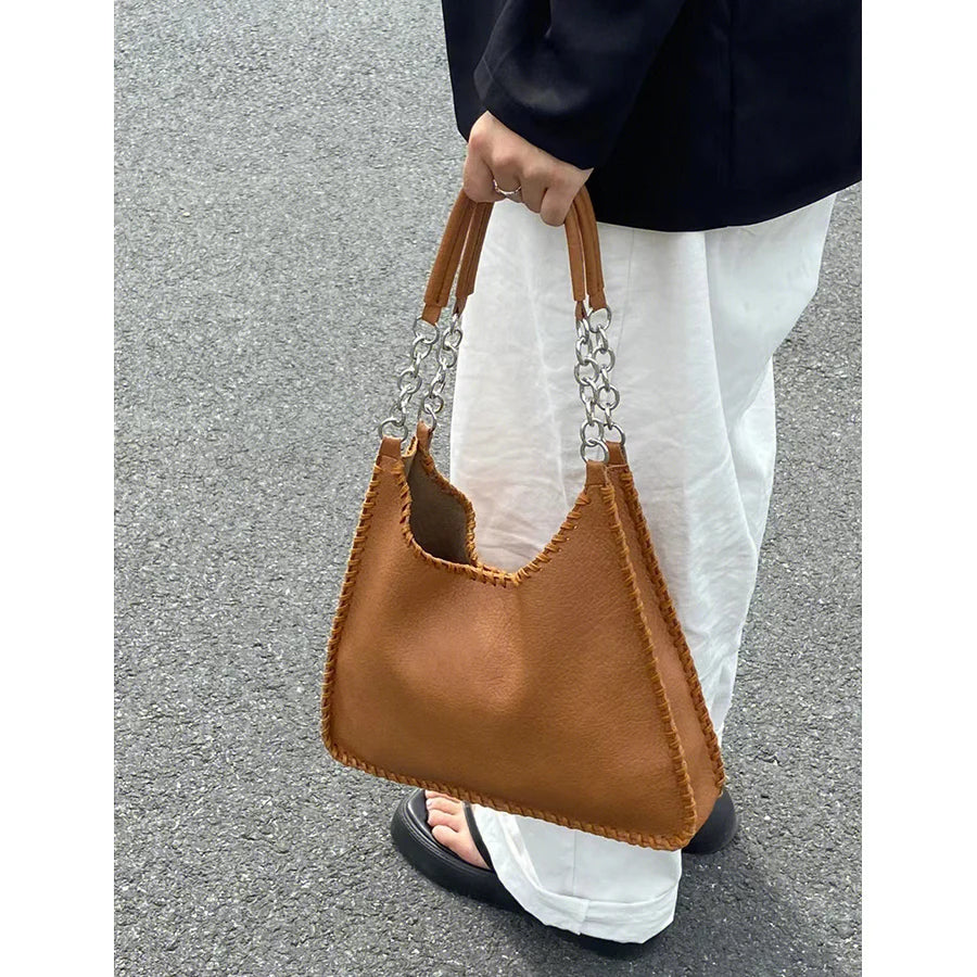 Large-Capacity Retro Women's Underarm Chain Shoulder Tote Bag