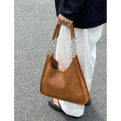 Large-Capacity Retro Women's Underarm Chain Shoulder Tote Bag