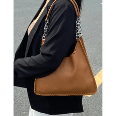 Large-Capacity Retro Women's Underarm Chain Shoulder Tote Bag