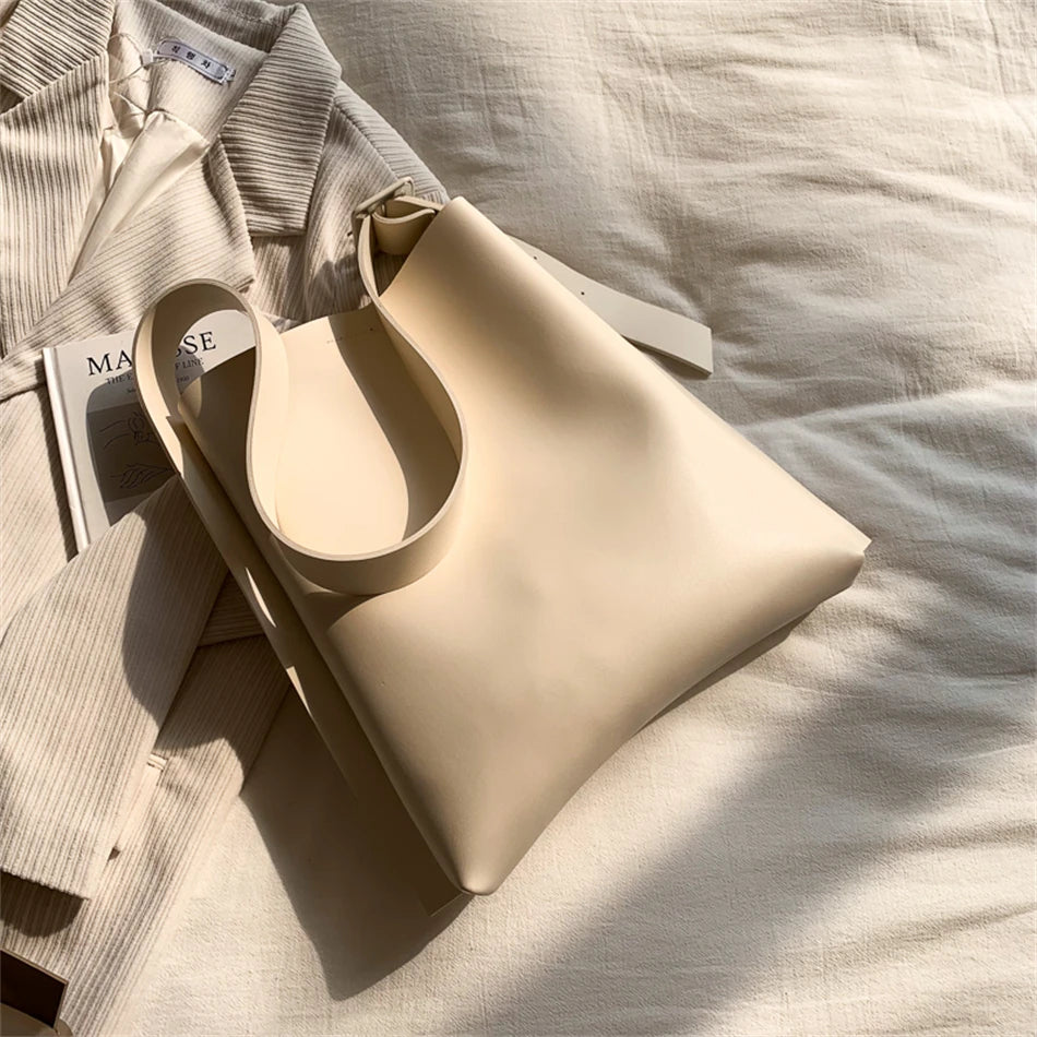 Spring Women Large Capacity Shoulder Bag PU Leather Tote Messenger Handbag