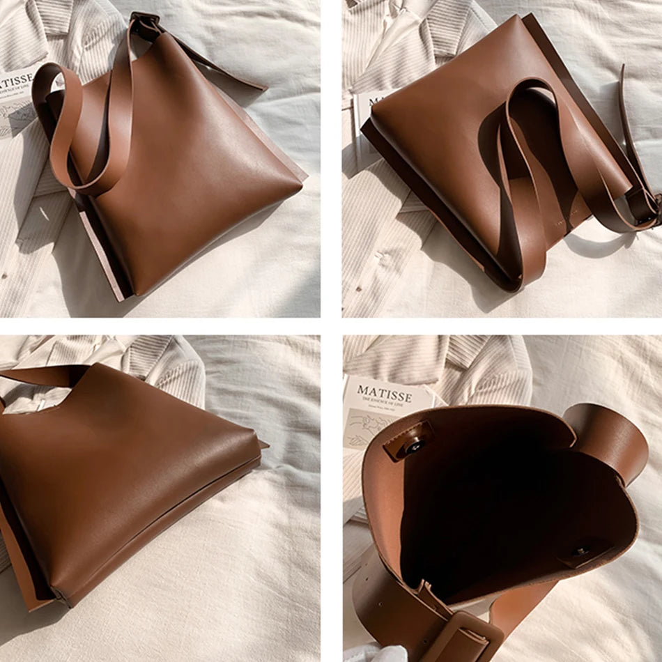Spring Women Large Capacity Shoulder Bag PU Leather Tote Messenger Handbag