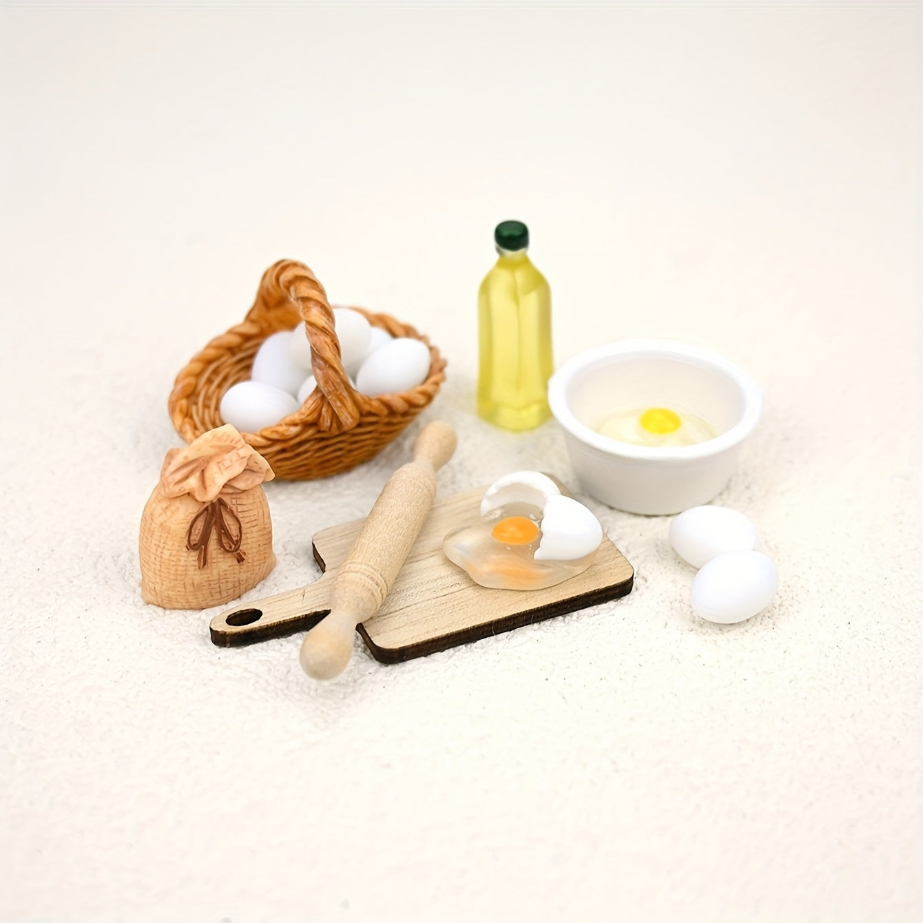 Baking Scene Figurine Mini Egg Dollhouse Accessories