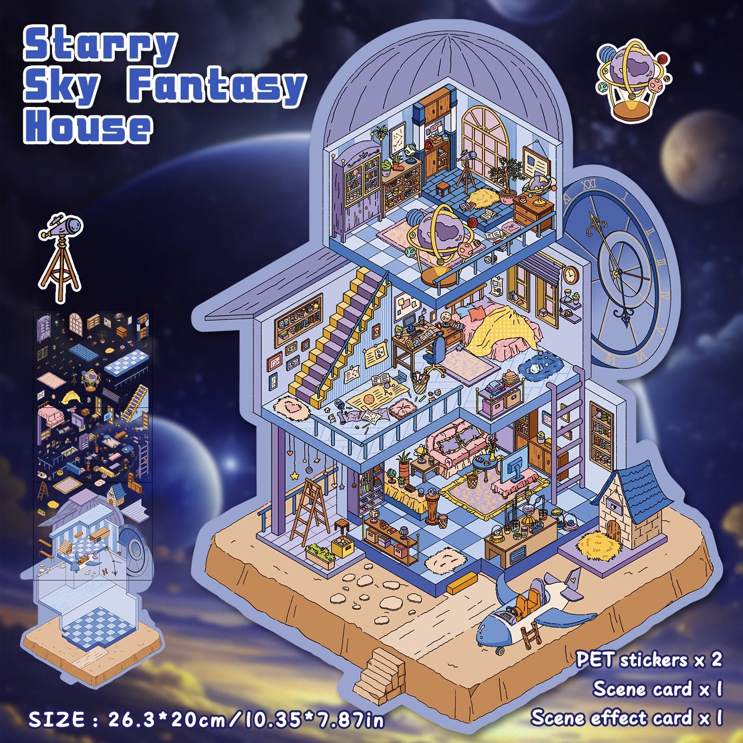 3D House Micro Scene Stickers DIY Educational Toy Album