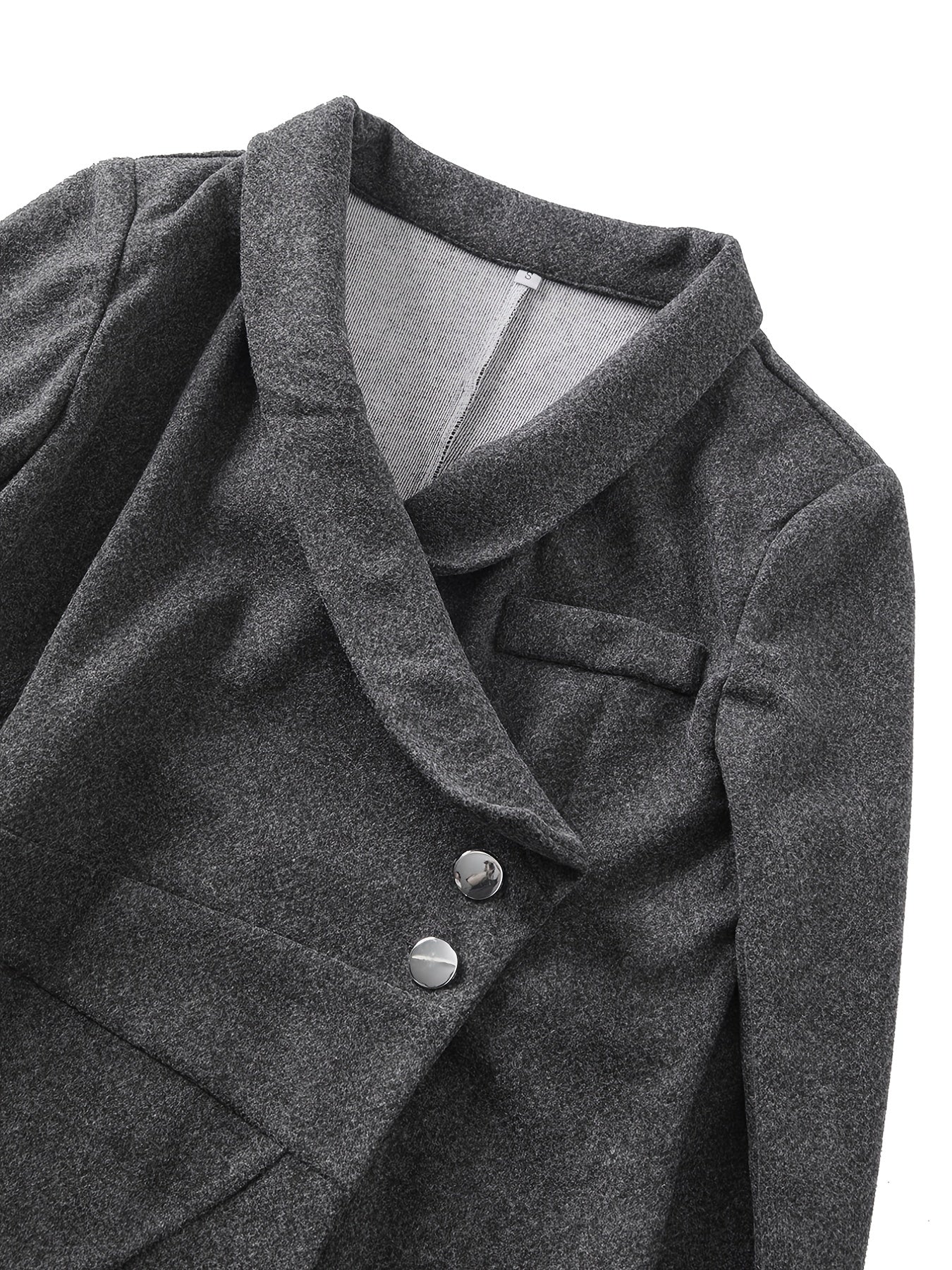 Solid V Neck Wrap Coat Fall Winter Jacket Women's Clothing