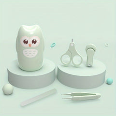 4pcs Personalized Nail Clippers Set Custom Name Pink & Green Nail Care Kit