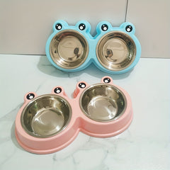 Stainless Steel Double Bowl for Pet Cats and Small Dogs
