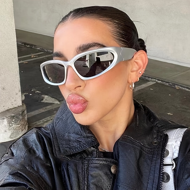 Y2K Wrap Around Sunglasses Women Futuristic Sports Oval Stylish