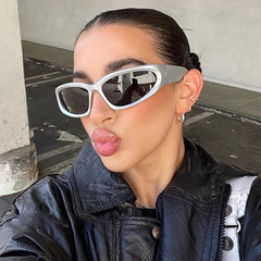 Y2K Wrap Around Sunglasses Women Futuristic Sports Oval Stylish