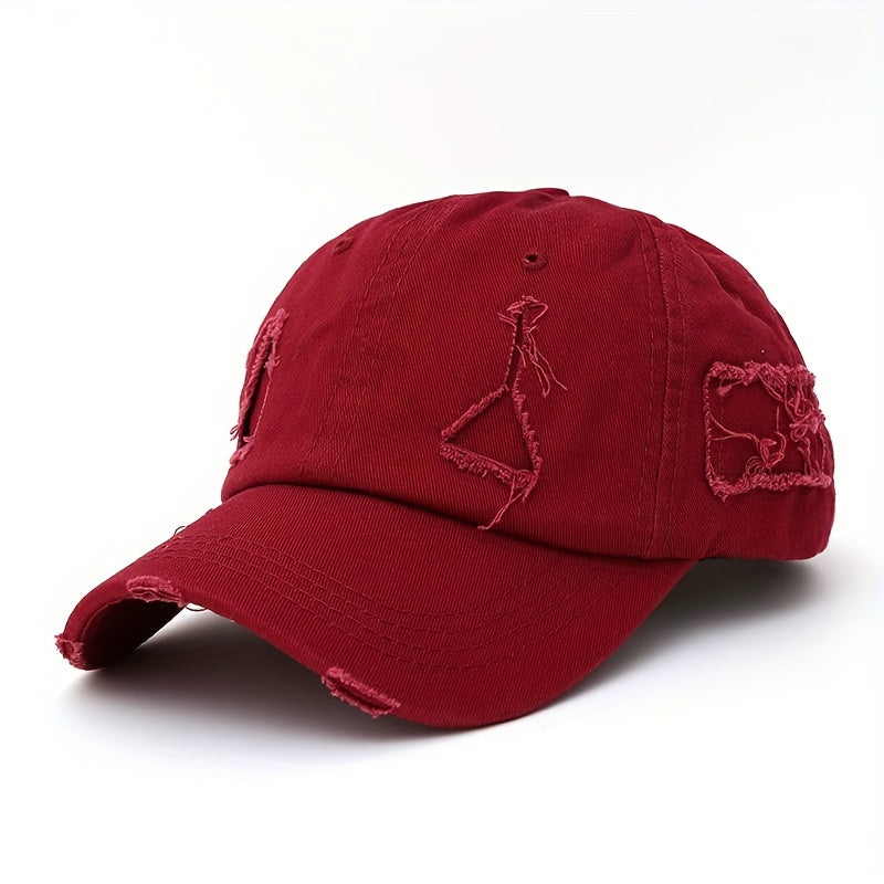 Vintage Ripped Unisex Baseball Cap Lightweight Dad Hat Adjustable Sun Hats