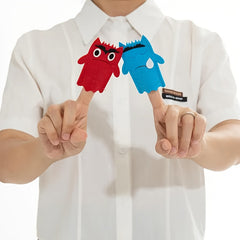 Felt Monster Finger Puppet Set with English Picture Book