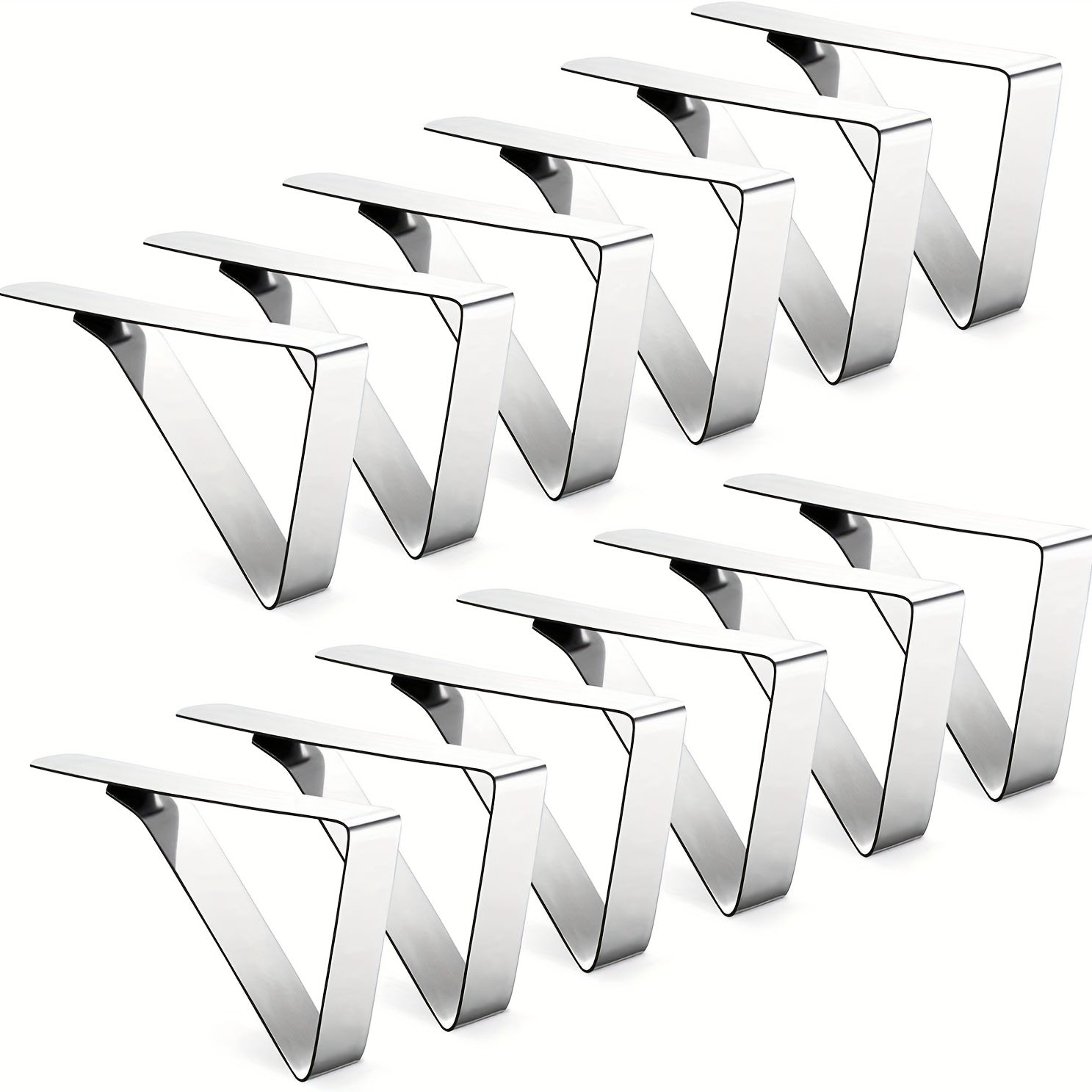 12pcs Tablecloth Clips Stainless Steel Table Cloth Clamps