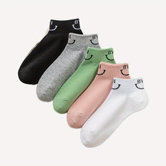 Letter Print Sports Short Socks Women's Stockings