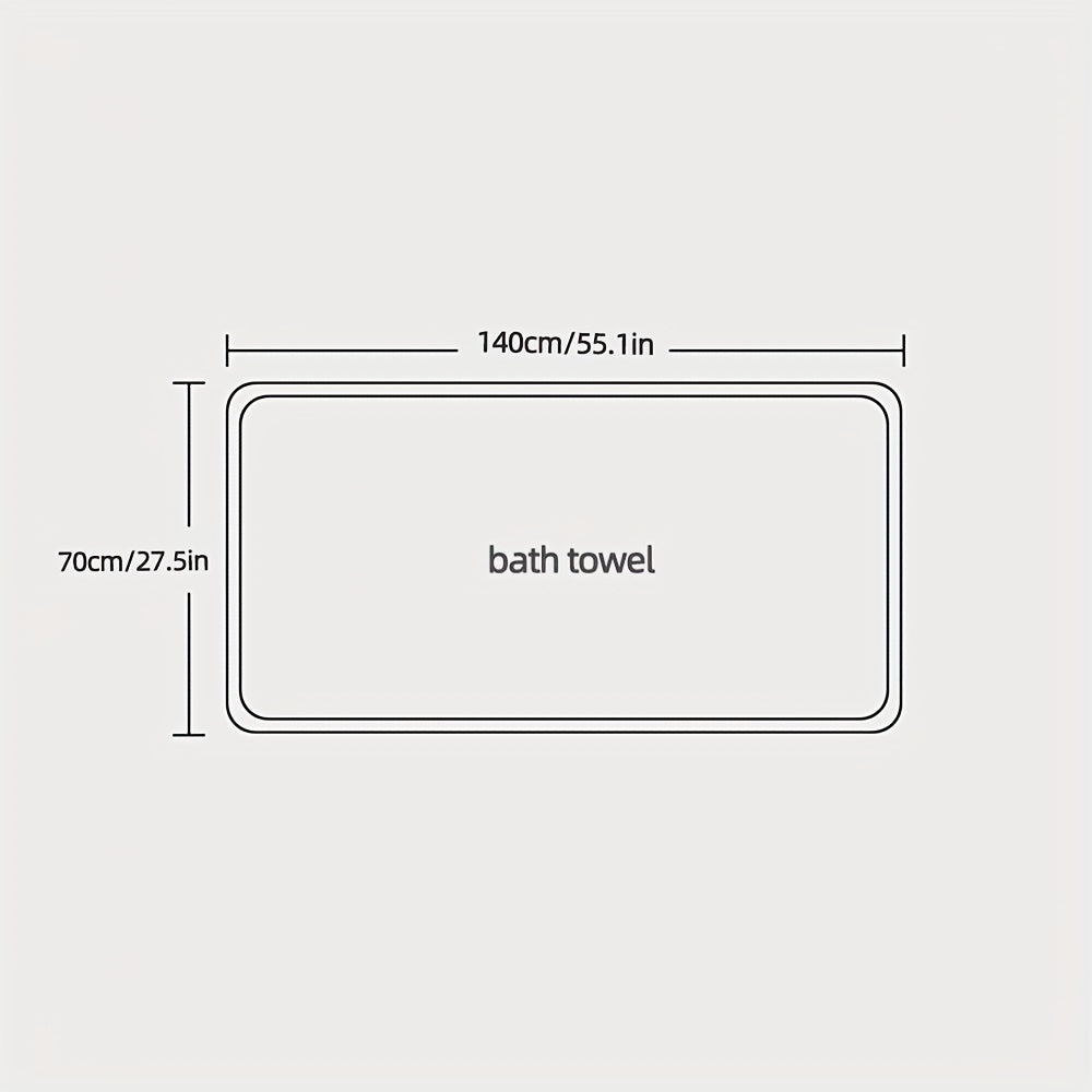 Extra Thick Coral Fleece Bath Towel Gray 70x27.5in